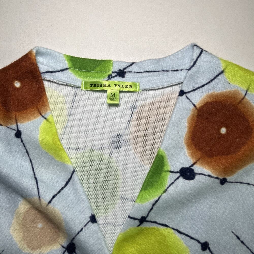 Trisha Tyler Women's Cardigan Sweater Geometric Lagenlook Art To Wear Artsy Sz M - Picture 2 of 10